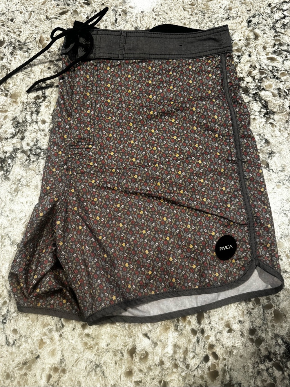 Unisex , Board shorts RVCA Floral Gray Swim Board Shorts